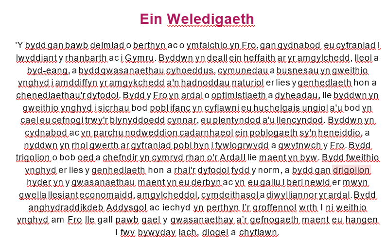 'Bydd gan bawb ymdeimlad o berthyn a byddant yn falch o fod yn rhan o'r Fro, gan  gydnabod eu cyfraniad at lwyddiant y rhanbarth a Chymru. Bydd ein heffaith ar yr  amgylchedd, yn lleol ac yn fyd-eang, yn cael ei deall yn well, a bydd gwasanaethau  cyhoeddus, cymunedau a busnesau'n cydweithio i warchod yr amgylchedd a'n  hadnoddau naturiol er budd cenedlaethau'r presennol a'r dyfodol. Bydd y Fro yn  ardal o optimistiaeth acuchelgais, lle byddwn yn cydweithio isicrhau bod pobl ifanc yn gwireddu eu huchelgeisiau unigol, ac yn cael cefnogaeth drwy'r blynyddoedd cynnar, plentyndod a blynyddoedd yr arddegau. Bydd rhinweddau ein poblogaeth  sy'n heneiddio yn cael eu cydnabod a'u parchu, a chyfraniad pobl hŷn at hyfywedd  a chydnerthedd y Fro yn cael ei werthfawrogi. Bydd preswylwyr o bob oed a  chefndir yn cymryd rhan ym mywyd y gymuned, gan helpu i siapio gwasanaethau  ac ymfalchïo yn yr ardal y maen nhw'n byw ynddi. Cydweithio er budd  cenedlaethau'r presennol a'r dyfodol fydd y norm, a bydd gan breswylwyr hyder  yn y gwasanaethau y maent yn eu derbyn, ac yn eu gallu i beri newid er mwyn wella llesiant economaidd, amgylcheddol, cymdeithasol a diwylliannol yr ardal.  Nodwedd sy'n perthyn i'r gorffennol fydd anghydraddoldeb mewn iechyd ac addysg, wrth inni gydweithio am Fro lle mae gan bawb fynediad at y  gwasanaethau a'r gefnogaeth sydd eu hangen arnynt i fyw bywyd iach, diogel a llawn